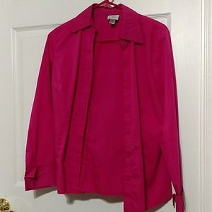 Fushia Button-Up Blouse